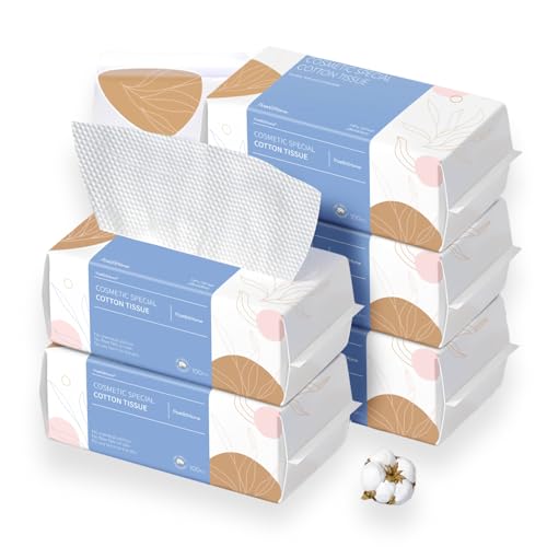 フェイスタオル クレンジングタオル 100枚×6個セット 敏感肌用 天然コットン ふわふわ柔らかい 使い捨て メイク落とし 毛羽立ちなし 厚手20×20cm 乾湿両用 フェイスペーパー にも優しい ふきとり用 手拭き 顔拭き 大容量 スキンケアタオル