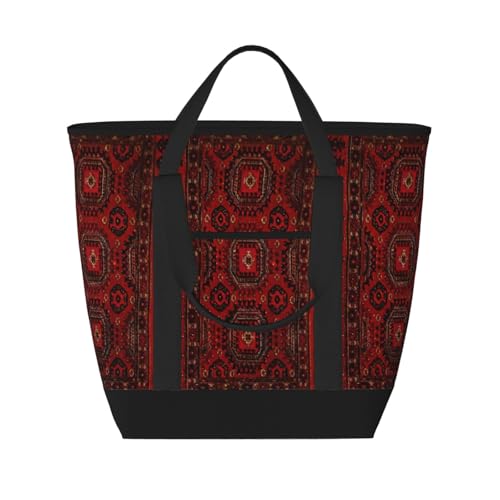 Antique Oriental Large Capacity Insulated Shopping Tote Bag – Keeps Food Cold/Hot For Hours, Ideal For Travel, Groceries & Outdoor Use