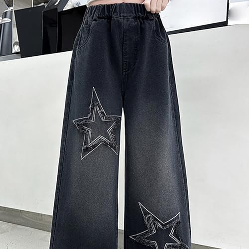 Girls Baggy Star Y2K Jeans High Waist Hip Hop Streetwear Denim Pants Wide Leg Casual Preppy Aesthetic Clothes2