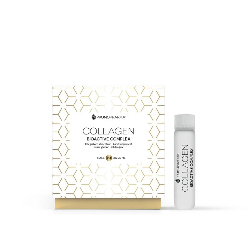Collagen Bioactive Complex - Péptidos de colágeno hidrolizados de alta biodisponibilidad con vitamina C - Ayuda a mantener la piel elástica - 20 ampollas de 25 ml