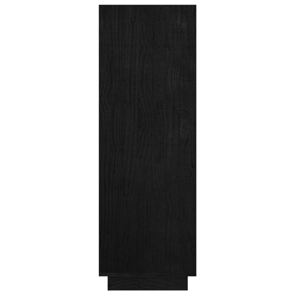 Libreria divisoria nera 80 x 35 x 103 cm in legno massello di pino per soggiorno, ufficio, corridoio, cameretta dei bambini, organizer