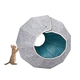 Felt Cat Cave 3-in-1 Feline Ball Bed Condo Splash Warm and Cozy Kitty Bed