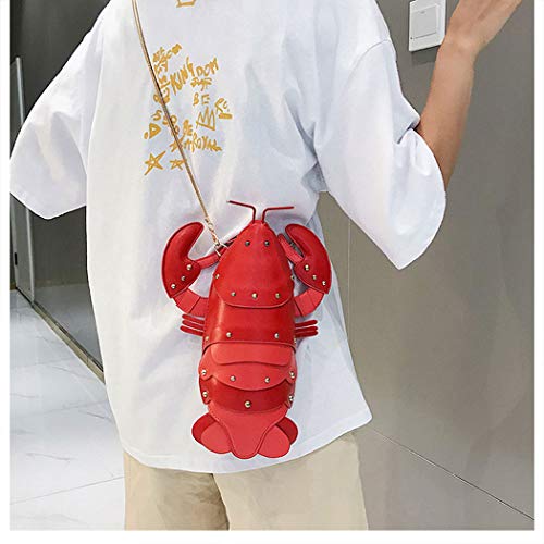 Lobster Shaped Crossbody Bag Purse Women PU Leather Rivets Chic Shoulder Bag Clutch for Girls3