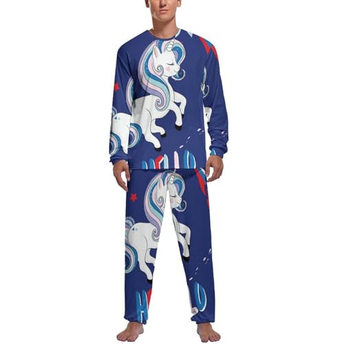 Pyjama homme licorne fini les nuits froides avec ce haut et bas coton
