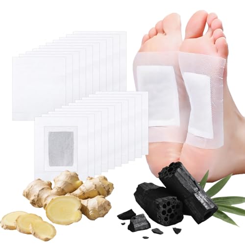 20PCS Deep Cleansing Foot Pads,Natural Bamboo Ginger Powder Foot Patches for Relaxation, Sleep Aid,Relieve Stress