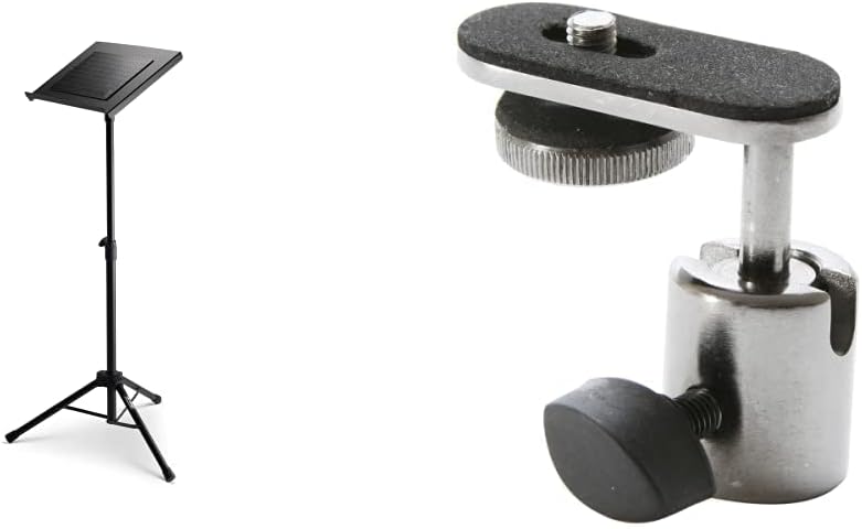 OnStage LPT7000 Deluxe Laptop Stand & On Stage CM01 Video Camera/Digital Recorder Adapter