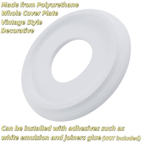 Image of PU Ceiling Medallions 2Pcs, 9.8 Inches x 3.86 Inches, White | Whole Cover Type, Paintable, Fits 3.86 Inches Canopy, European Vintage Style, Made of Synthetic Foam