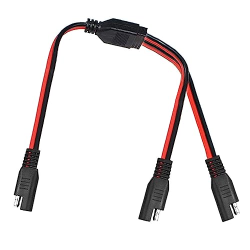 Liwinting SAE Y Splitter 1 to 2 SAE Extension Cable SAE Extension Cord Solar Cell Photovoltaic Cable Male to Female Extension Cable SAE One Point Two 18AWG 30cm/0.98FT