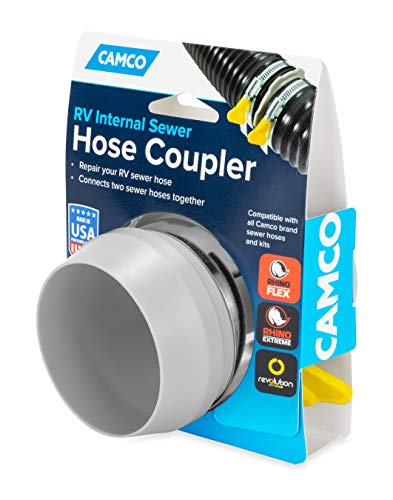 Image of Camco RV Universal Internal Sewer Hose Coupler | for Internally Connecting Two RV SewerHoses | Compatible with All Brand Sewer Hoses & Kits (39212), Gray (Pack of 3)