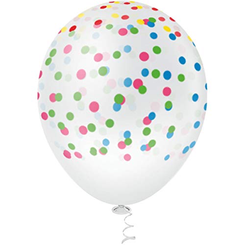 Balao Decorado N.10 Confete Clear C/Sortido - Pacote com 25, Riberball, 200, Multicor