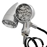 FATECIM 2pcs Black Motorcycle LED Turn Signal Lights for Harley Honda Kawasaki Suzuki Yamaha Motorcycle Custom Bike Cruiser Bobber (Chrome)