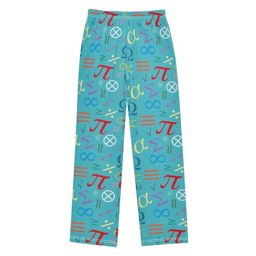 ZZXXB Mathematical Symbols Boys Long Pants Soft Trousers Elastic Waist Kids Lounge Bottoms with Pockets S-XL