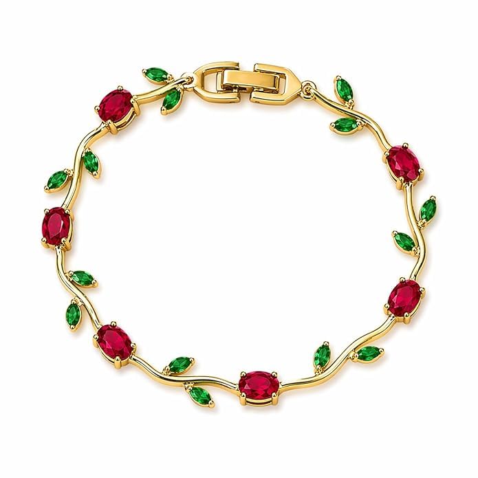 SHANAYA Anti Tarnish 18K Gold Plated Floral Tulip Bracelet for Women & Girls | Elegant Daily Wear Jewelry | Gift for Her | Tulip Bracelet