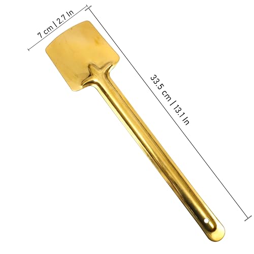 Image of Putrika Brass Utensil Pongal Pot Set | Pongal Paanai | Cookware | Urli | Heavy Weight With Lid and Ladle | Sankranthi Festival | Inner TIN Coating (Medium-Dosa Turner)