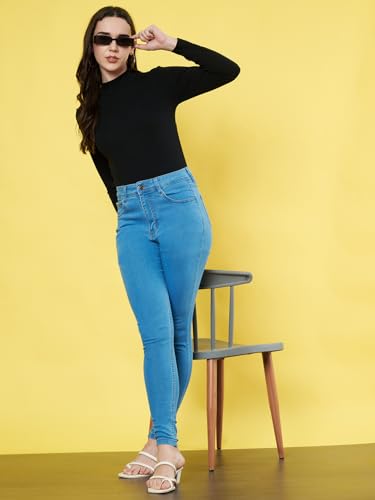 Image of Istyle Can Solid HIgh Neck Full Sleeve Stretchable Slim Fit Top for Women | Tops for Women | high Neck top for Women | Winter Tops for Women