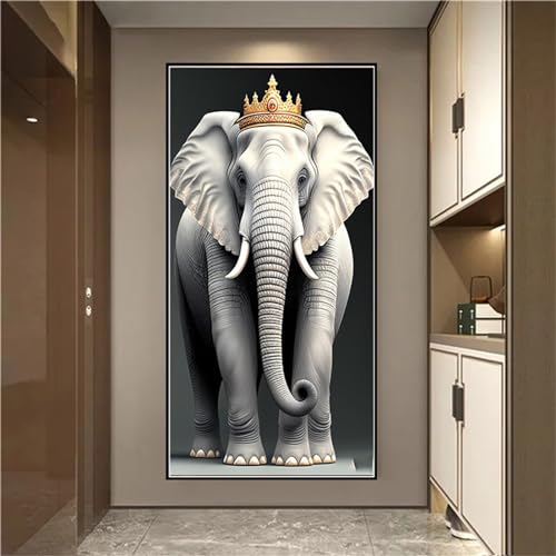 Diamond Painting Éléphant 5D : Kit Complet de Broderie Grand Format 70x140cm