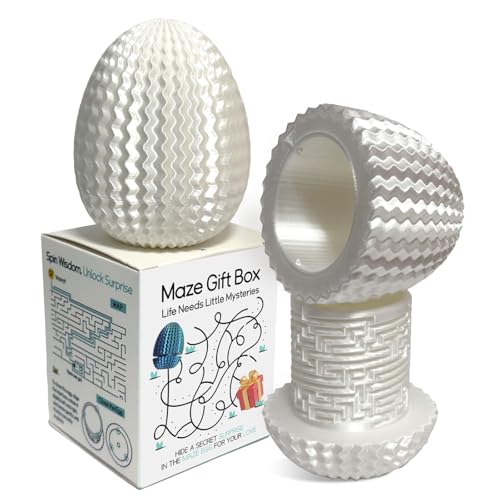 Egg-Shaped Maze Puzzle Box with Hidden Compartment