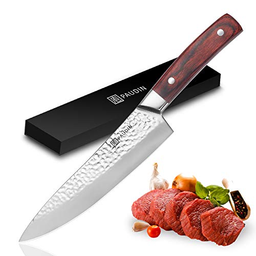 Chef Knife - PAUDIN Pro Kitchen Knife 8 Inch, High Carbon Ultra Sharp