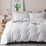 Colourful Snail 3-piece Luxury Duvet Cover Set, Includes Duvet Cover and 2 Matching Pillow Shams, Ultra Soft and Easy Care, Wrinkle & Fade Resistant, Queen/Full, White