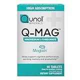 Qunol Q-Mag Magnesium L-Threonate Tablets, 2000mg of Magtein to Help Support Cognitive Performance, Improve Mental Alertness & Productivity, Supports Restful Sleep, High Absorption, 60 Count