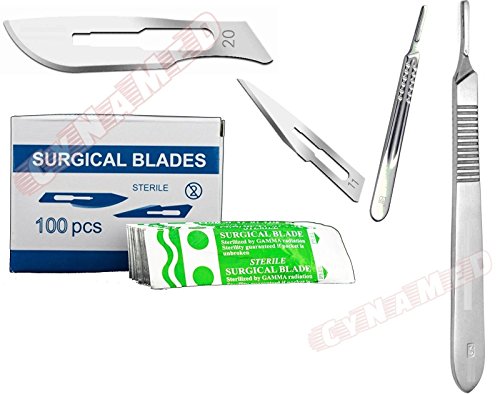 SCALPEL BLADES #20# 11 100PCS EACH Plus HANDLE #3 + HANDLE # 4 VETERINARY CYNAMED