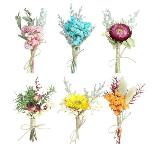 6 piezas mini ramo de flores secas naturales miniatura 1