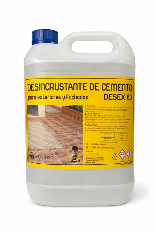 Detergente Desincrustante Ácido Limpiador de Cerámica, Granito, Piedra Natural, Elimina Restos de Cemento, Envase 5 Litros
