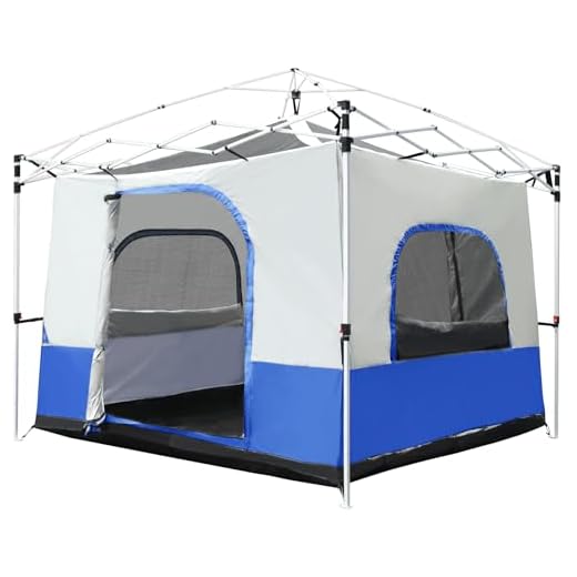 REDCAMP Camping Cube Tent Converts 10' x 10' Pop Up Canopy, Square Tent with Full Floor (Canopy/SHELTER NOT Included), Blue
