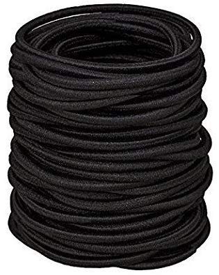 PMW Girls Elastic Hair Rubber Band (Black) Pack of 48
