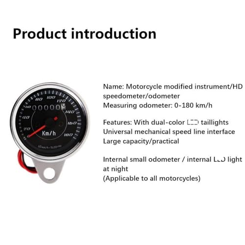 Compteur kilométrique pour moto rétro universel 12W avec accessoires