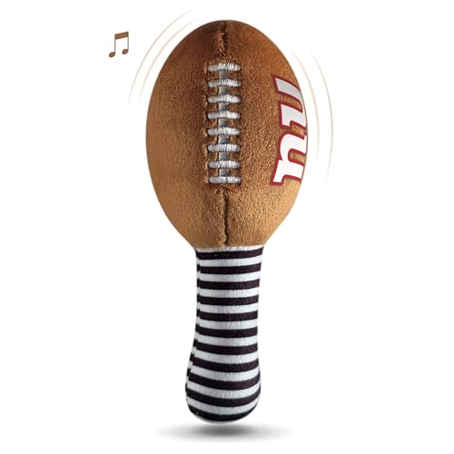 Image of New York Giants Plush Football Rattle by Smilo - Officially Licensed NFL Baby Rattle Toy - Soft Baby Rattle with Bell - for Babies and Toddlers from 3 Months