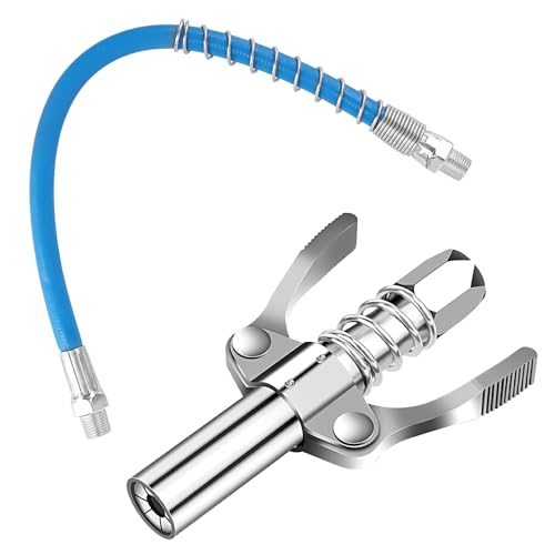 UKOFEW Raccord de Pistolet à Graisse Coupleur,Embout Pompe a Graisse avec 30cm Tuyau Flexible,Coupler G pour Pompe à Graisse,pour Tous Les Types de Presses...