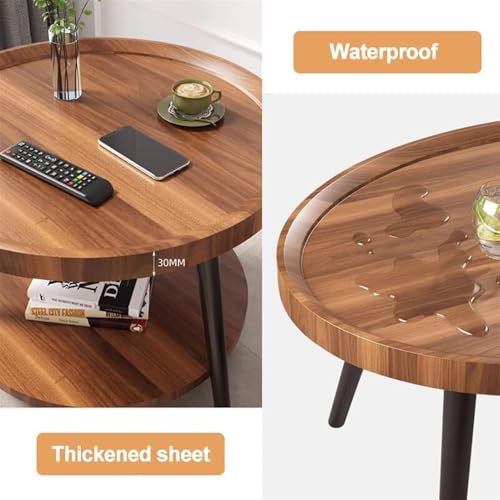 Table basse avec étagère double niveau grand rangement salon facile - 4