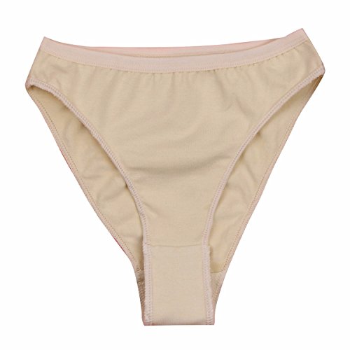 iEFiEL Girls High Leg Cut Dance Briefs Underwear for Ballet Gymnastics Performance Nude 10-12