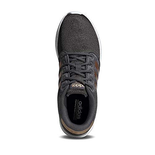 adidas Women's Cloudfoam QT Racer Xpressive-Contemporary Cloadfoam Running Sneakers Shoes, Grey Six/tactile gold met./ftwr White, 9 M US