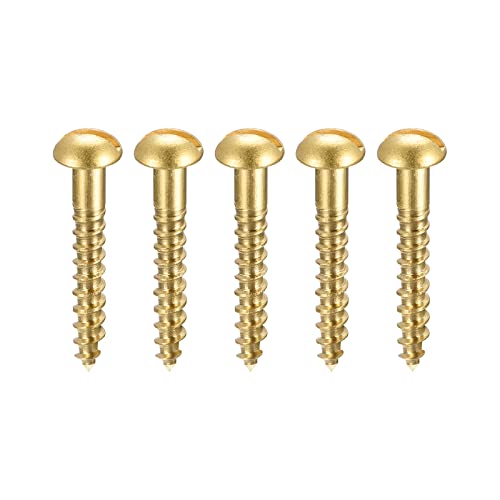 Vis à bois laiton M3 x 20 mm de qualité supérieure tête ronde fendue uxcell