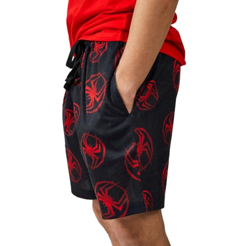 Bioworld Spider-Man Into The Spider-Verse Miles Morales Men's 2-Pair T-shirt & Lounge Shorts Sleep Set 6