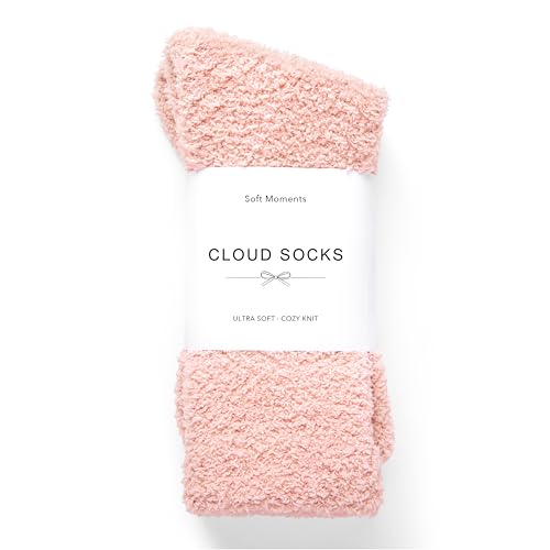 Inerney Pink Fuzzy Socks for Women Men Gifts Cute Warm Cozy Fluffy Cloud Slipper Style Comfy Winter Sleep Sock Christmas Stocking Stuffer Gift