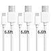 USB to Micro USB Cable, 3Pack 6 FT Long Fast Charge USB 2.0 A Male to Micro B Sync Charger Cord for Android, Samsung, LG, HTC, Motorola, Nokia, MP3, Camera - White