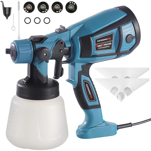 ANTREATU Paint Sprayer for Fences and Sheds, 1400ml Fence Paint Sprayer with 4 Nozzles & 3 Patterns, 650W Paint Spray Gun for Walls and Ceilings