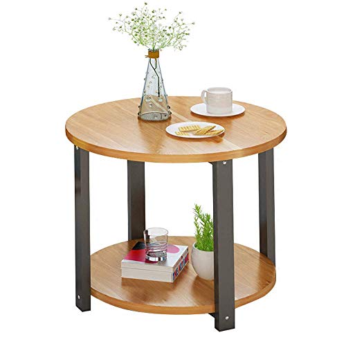 YueQiSong Sofa Side Table,Steel Wood Structure, Two Floors, Parlour Be