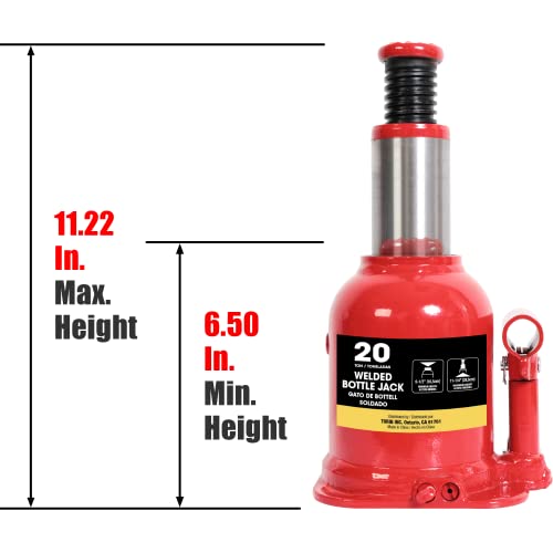 Big Red ATH92007AR 20 Ton (40,000 Lbs) Torin Welded Hydraulic Stubby Low Profile Bottle Jack thumb #1