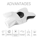 GC GAVENO CAVAILIA Cervical Anti Allergy Orthopedic Contour Memory Foam Pillow For Shoulder Neck Tension Relief Anti Bacterial Stomach Side Sleeping Pillow With Hypoallergenic Pillowcase, 64x38 cm - Image 3