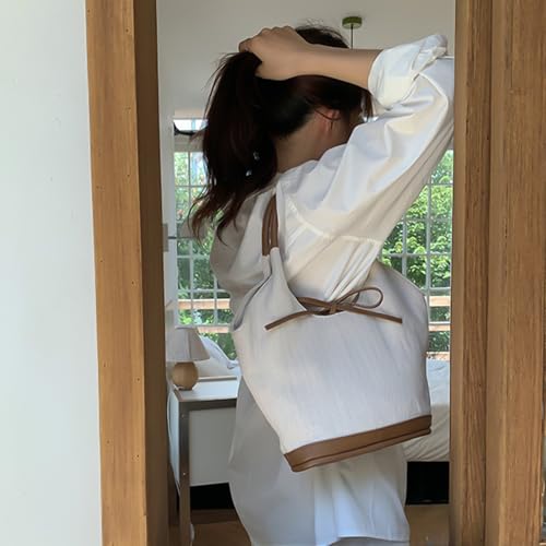 Sac à main de grande capacité en toile avec poches multi-rangements