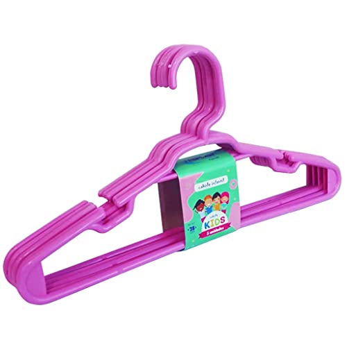 Kit 10 Cabides Infantil Plástico Reforçado 28x14cm Rosa Trioplast