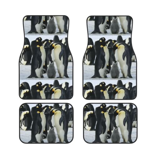 Familia de pingüinos alfombrillas para coche juego de 4 piezas