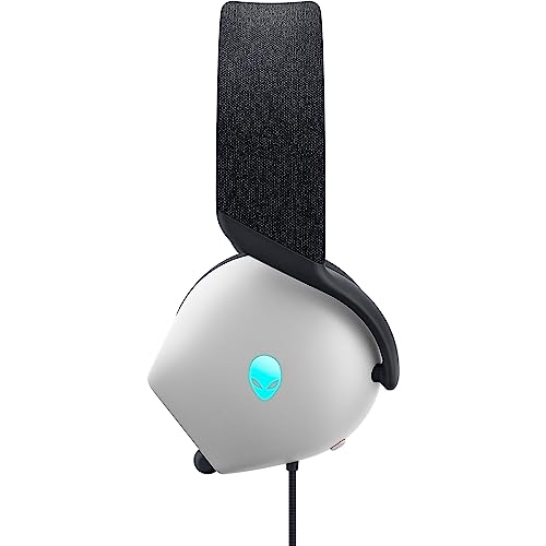 Image of Alienware AW520H Wired Gaming Headset - Dolby Atmos, Unidirectional, AlienFX 16.8 Million RGB Colors, Microphone Mute, Volume On-headset Controls, 40mm Hi-Res Certified - Lunar Light