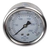 Gettimore Manometer für Hochdruckreiniger 0-6000 PSI, Edelstahl Dual-Skala 0-3500/0-10000 PSI mit Glycerinfüllung, für M14-Anschluss, kompatibel mit Elektro- und Gasdruckreinigern