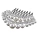 Produktbild Unbekannt Strass Perlen Haarkamm Silber Prinzessin Hochzeit Braut Schmuck Haarschmuck