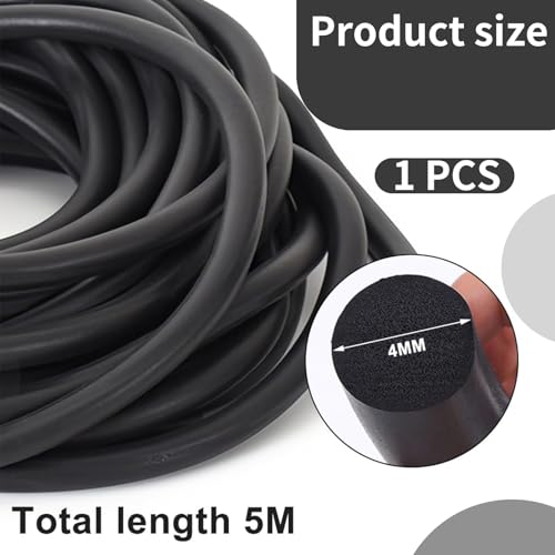 5m Lang FugenfüLlprofil,4mm Dichtschnur,Dichtschaum Rundschnur,Schwarz Fugenschnur,Pe Rundschnur,FugenfüLlprofil Zum Abdichten Von Fugen In TüRen,Fenstern,WäNden Und Decken